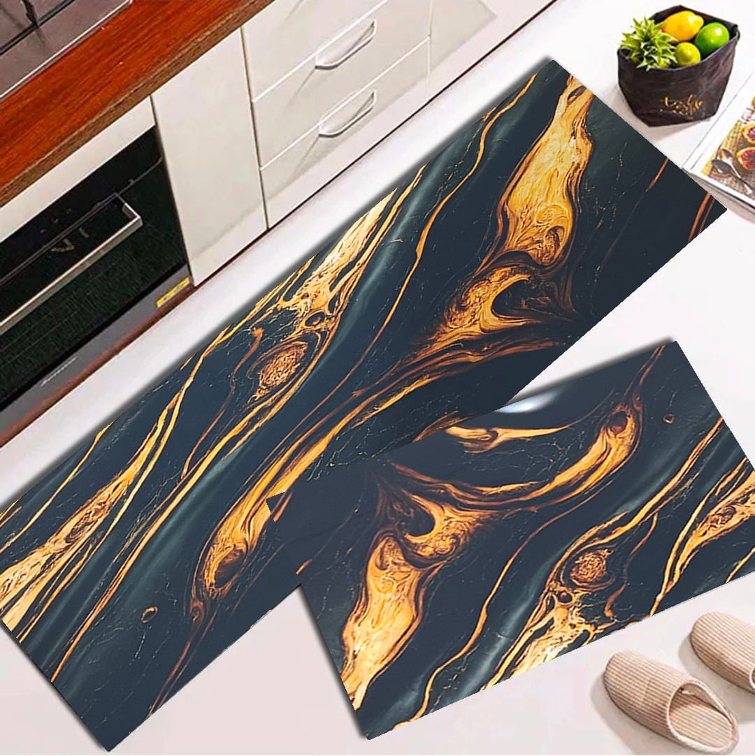 High quality modern kitchen floor mat with water and oil absorption, anti slip crystal velvet long strip foot mat