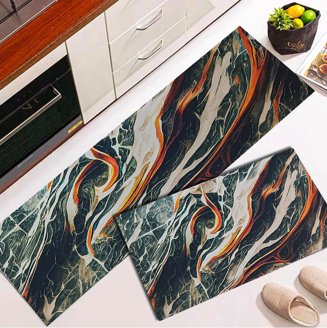 High quality modern kitchen floor mat with water and oil absorption, anti slip crystal velvet long strip foot mat