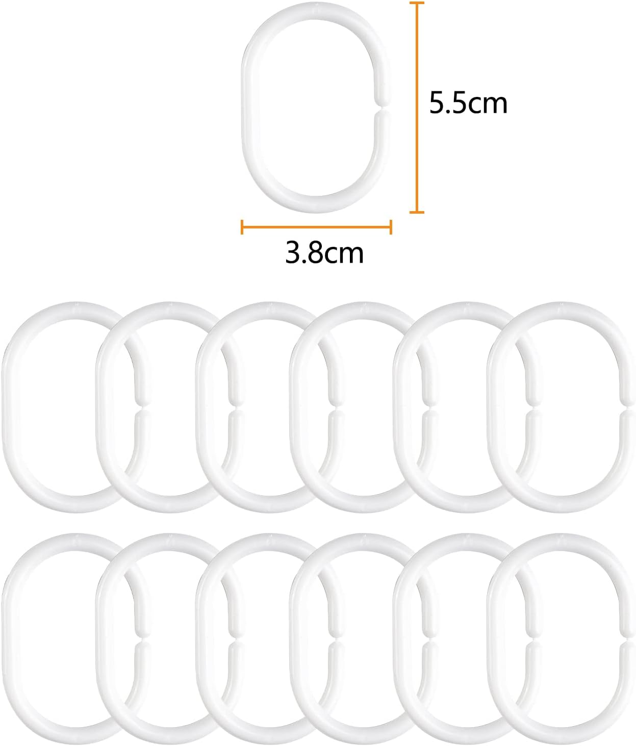 Gvolatee Shower Curtain Mildew Resistant Washable PEVA Shower Curtains with 12 Shower Curtain Rings Antibacterial Waterproof Quick Drying Bathroom Curtain
