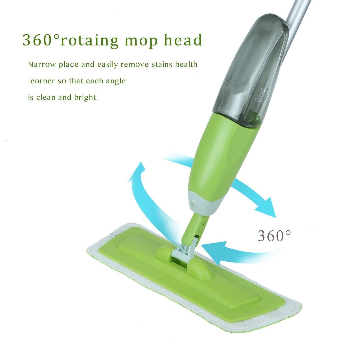 Bholenath Enterprise Stainless Steel Spray Mop Set with Microfiber Washable Pad, 360 Degree Easy Floor Cleaning for Home & Office (Multicolor)