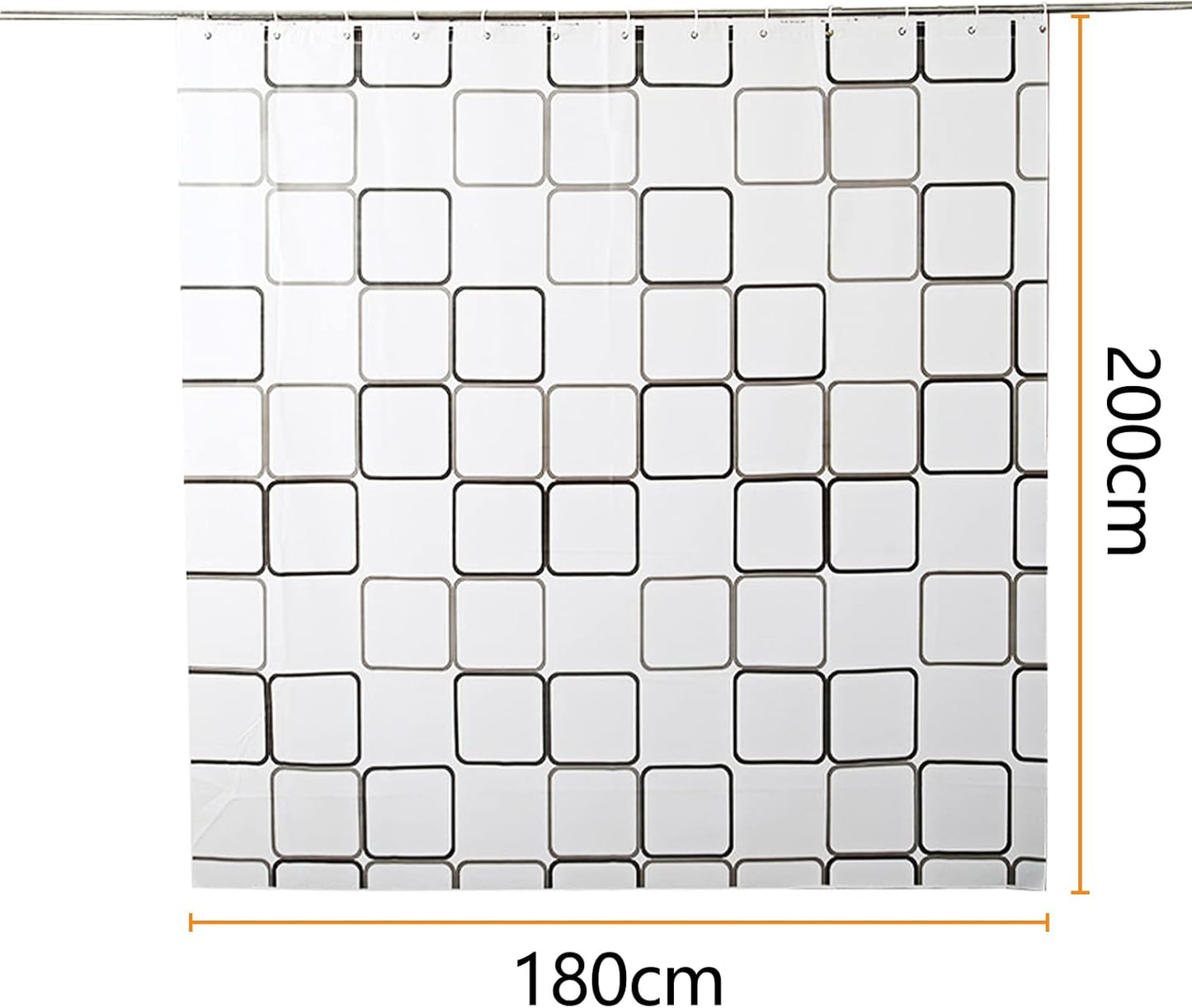 Gvolatee Shower Curtain Mildew Resistant Washable PEVA Shower Curtains with 12 Shower Curtain Rings Antibacterial Waterproof Quick Drying Bathroom Curtain