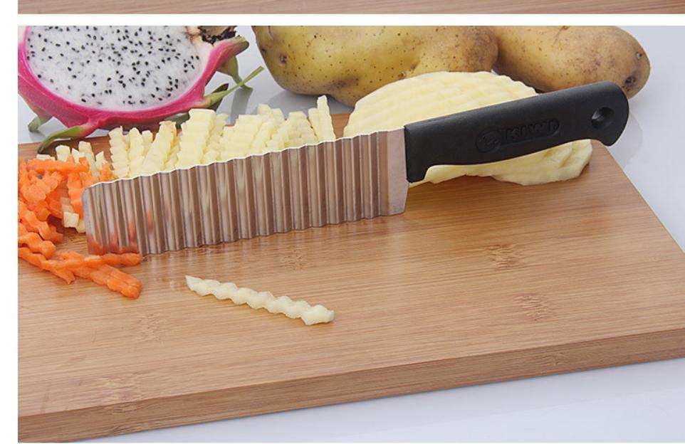 Crinkle Fries Cutter Knife with Handle Potato Slicer