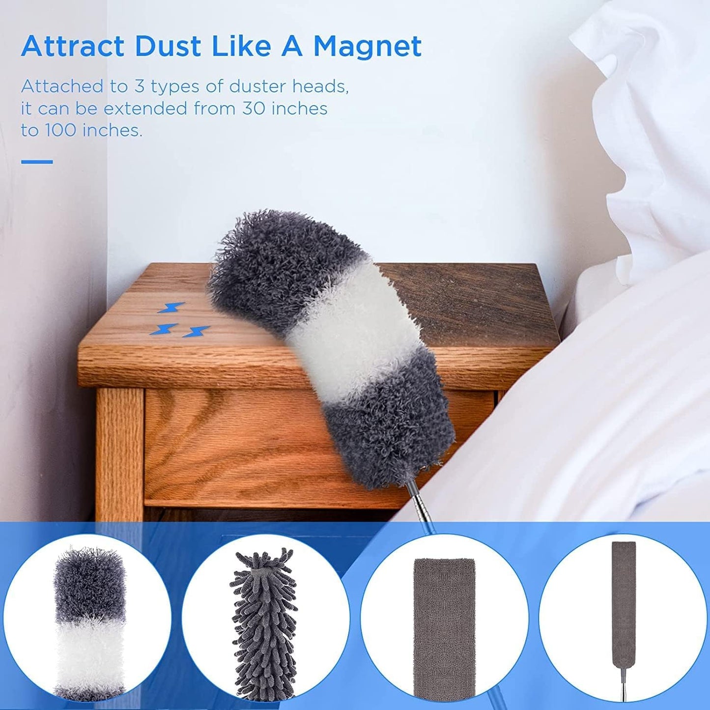 Ceiling Fan Cleaner Duster, UIMO Long Extendable Duster for High Ceilings,