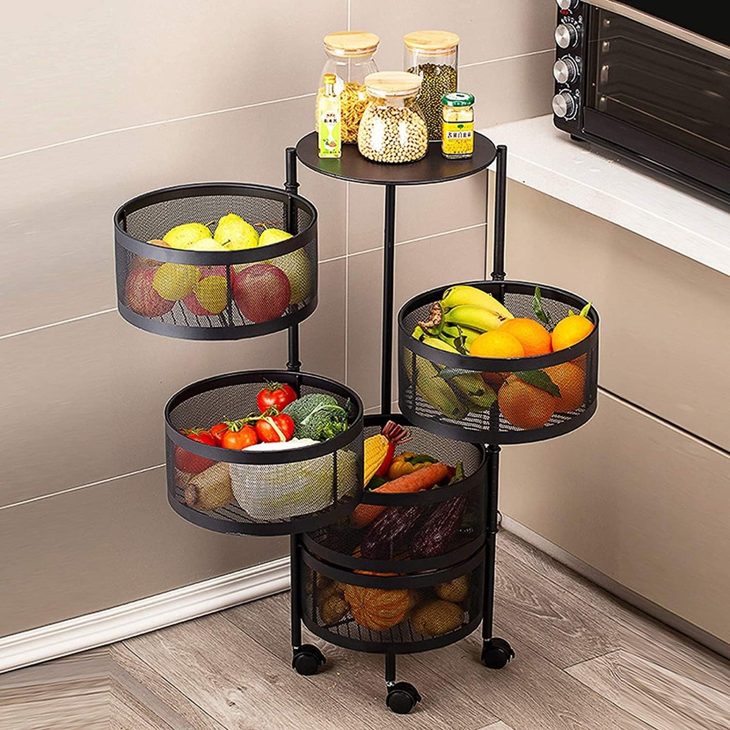 5 Tier Vegetable Basket Floor-Standing Multi-Layer.