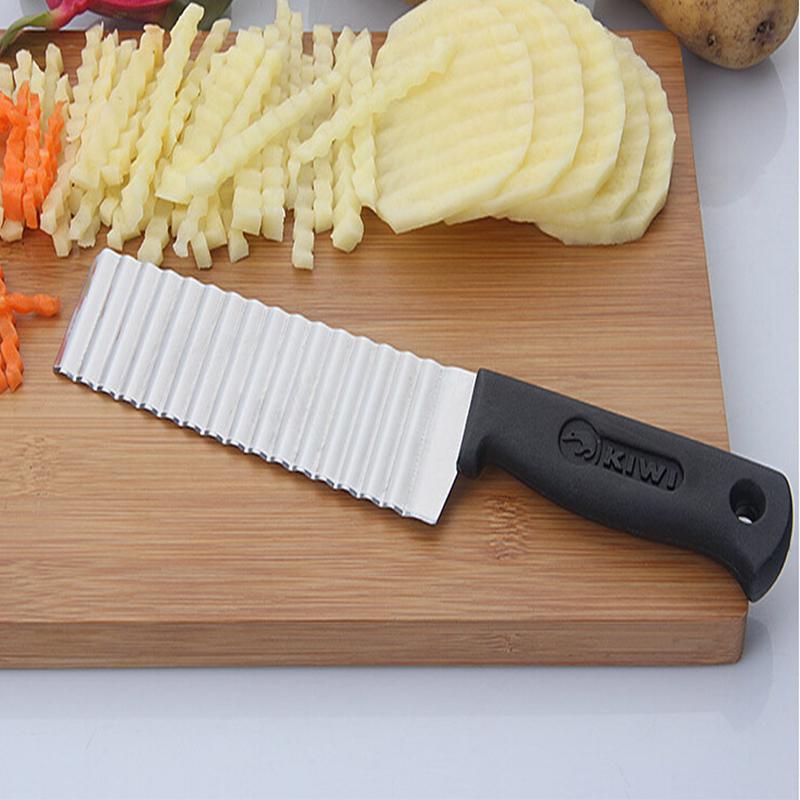 Crinkle Fries Cutter Knife with Handle Potato Slicer
