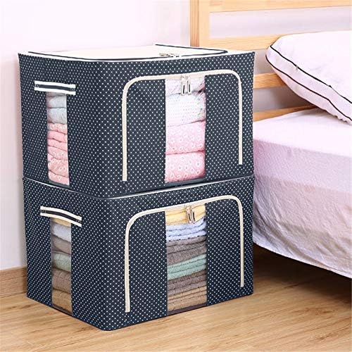 66L Folding Storage Box Living Box, Fabric Foldable Wardrobe Organizer, Storage Boxes for Clothes, Shirts, Saree Cover