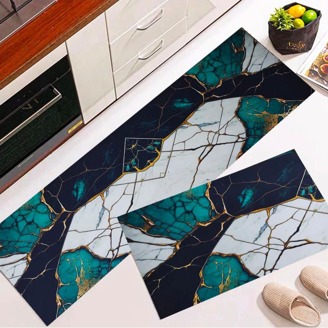 High quality modern kitchen floor mat with water and oil absorption, anti slip crystal velvet long strip foot mat