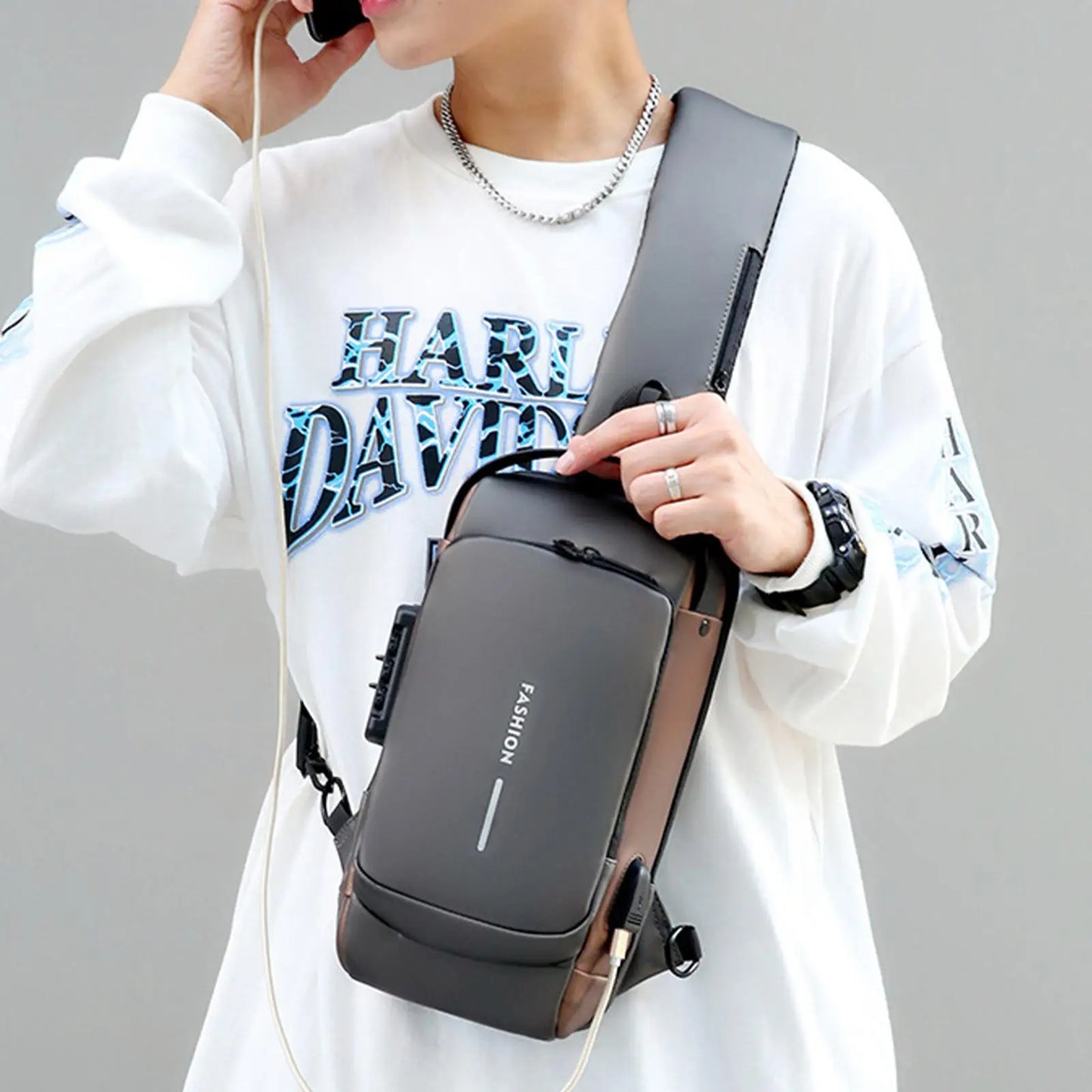 Men Anti Theft Chest Bag Shoulder