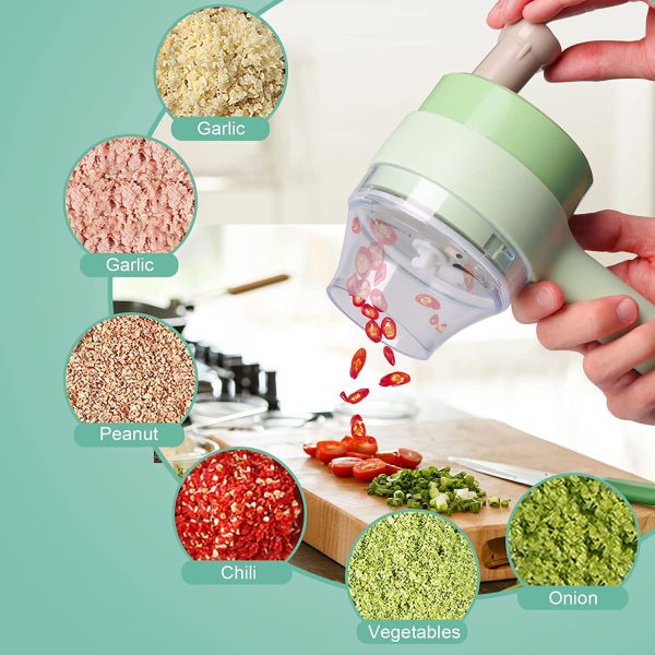 4 In 1 Handheld Electric Vegetable Cutter Wireless