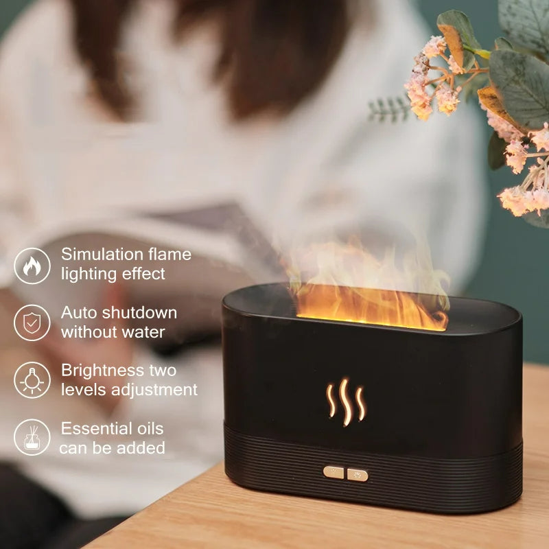 Flame Air Diffuser, Humidifier, Portable-noiseless