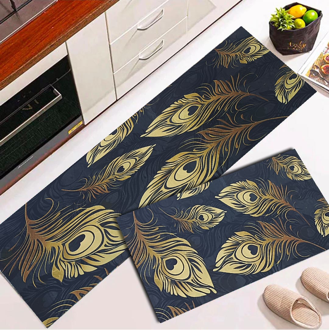 High quality modern kitchen floor mat with water and oil absorption, anti slip crystal velvet long strip foot mat