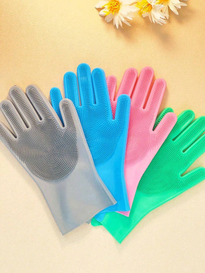 Pet Dog Bath Gloves,Silicone Dog Shower Gloves With Short Bristles,