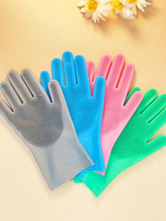 Pet Dog Bath Gloves,Silicone Dog Shower Gloves With Short Bristles,