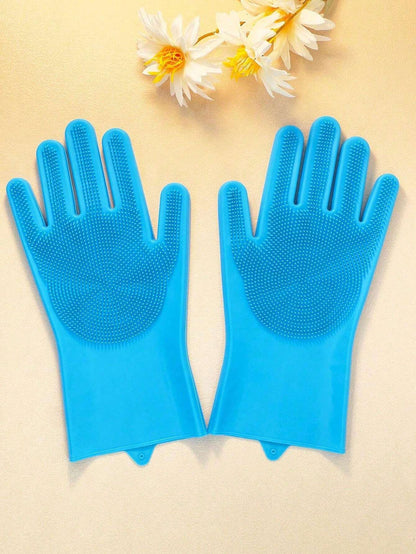 Pet Dog Bath Gloves,Silicone Dog Shower Gloves With Short Bristles,