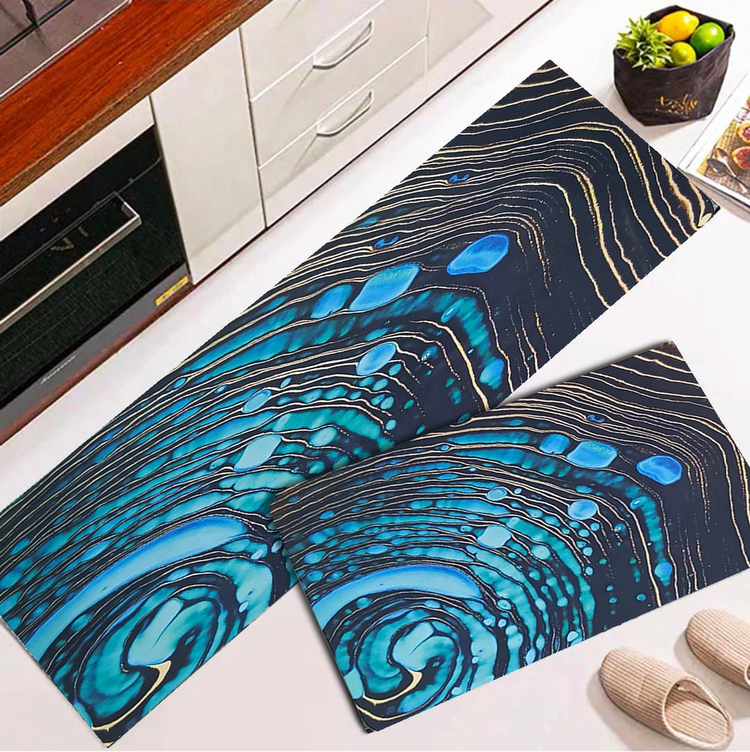High quality modern kitchen floor mat with water and oil absorption, anti slip crystal velvet long strip foot mat