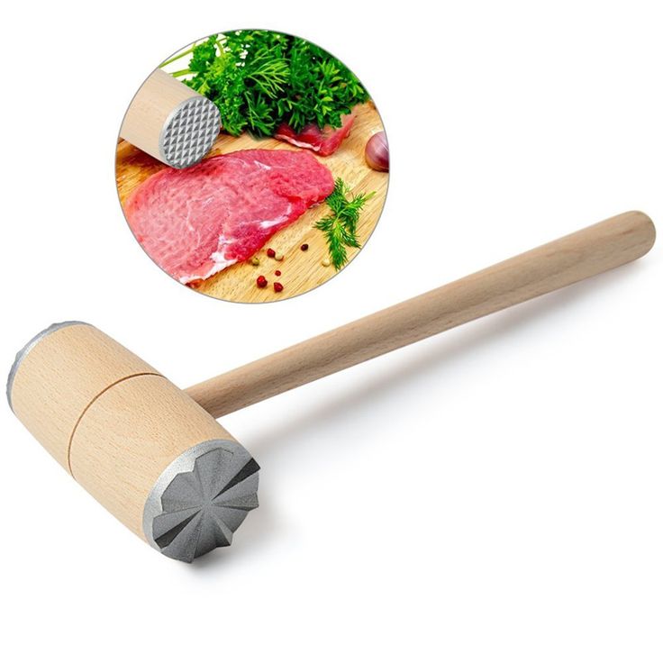 New Wood Double Sides Stainless Steel Steak Pounder Meat Pounder Steak Hammer Cooking Tools