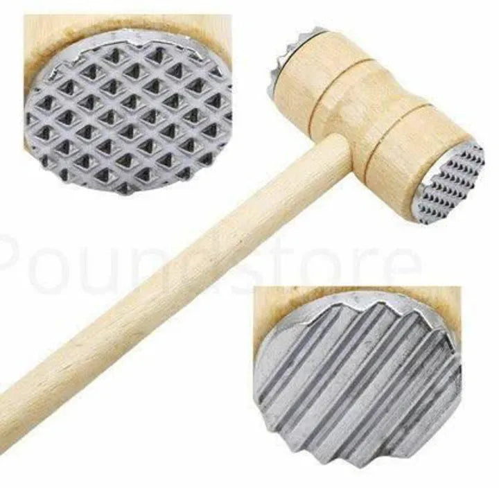 New Wood Double Sides Stainless Steel Steak Pounder Meat Pounder Steak Hammer Cooking Tools