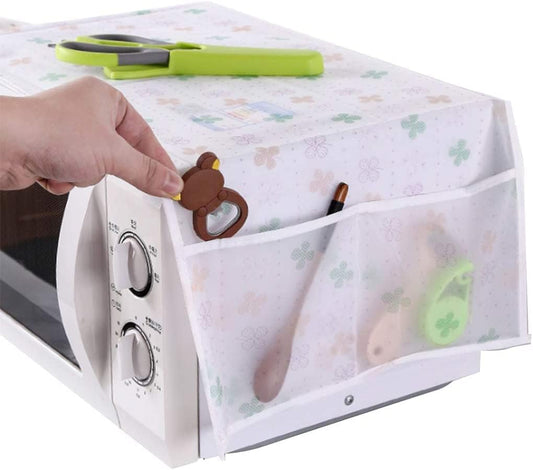 Ticida Microwave Cover, Waterproof, Dust-proof, Dust Resistant Cloth, Protective Cover, Dual Microwave Pocket,