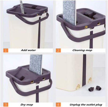 Thick And Soft Mop And Bucket Washing System, Wet And Dry Rotatable Floor Cleaning,