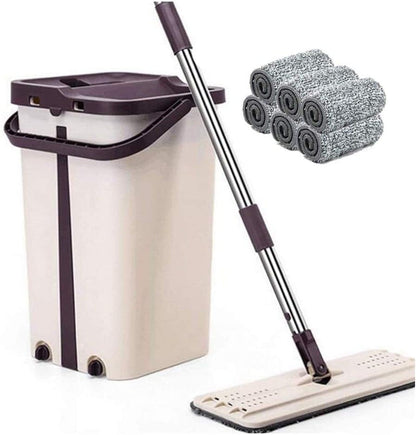 Thick And Soft Mop And Bucket Washing System, Wet And Dry Rotatable Floor Cleaning,