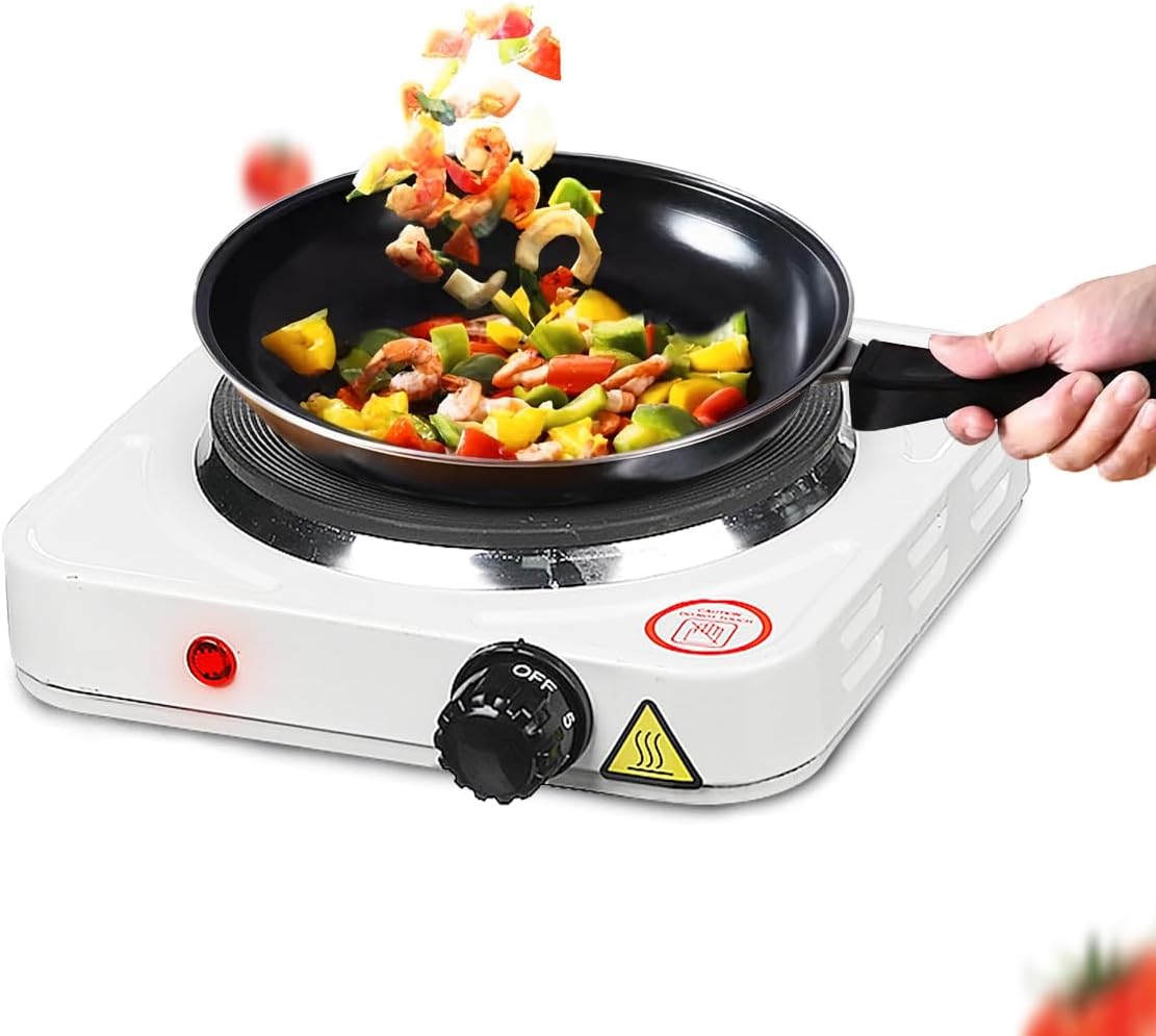 hanso electric hot plate with Non-Stick Coating, One Cooking Plate, Adjustable Temperature,