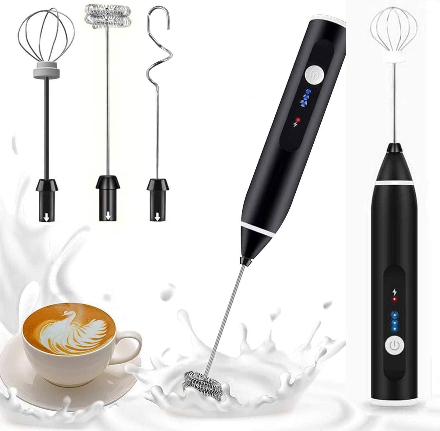 Milk frother Handeld | Electric Whisk for Baking | Coffee Frother Jug USB Rechargeable