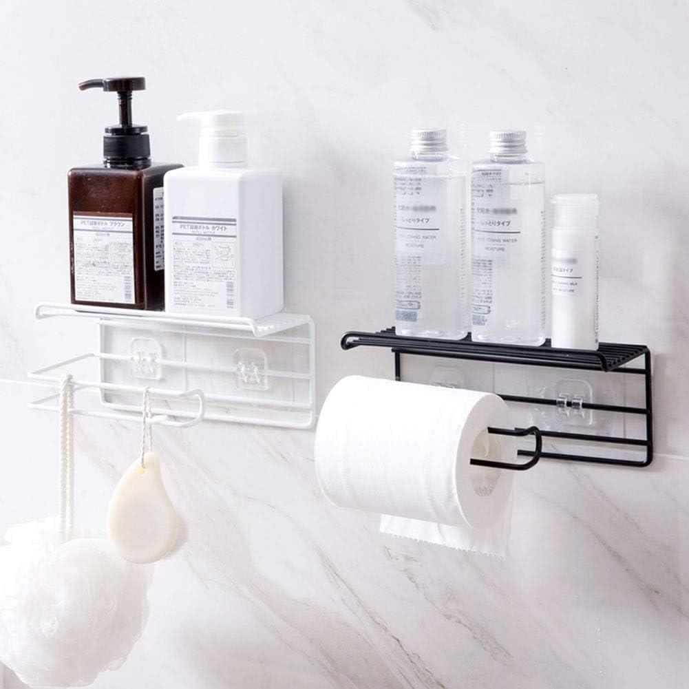 Tissue Toilet Paper Holder with Mobile Phone Storage Shelf, Wall-Mounted Paper Towel Storage Rack Bathroom Wall Shelf