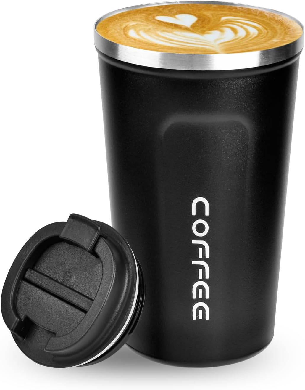 Coffee Travel Mug, 380ml Insulated Coffee Cup with Leakproof Lid,