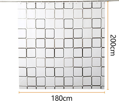 Gvolatee Shower Curtain Mildew Resistant Washable PEVA Shower Curtains with 12 Shower Curtain Rings Antibacterial Waterproof Quick Drying Bathroom Curtain