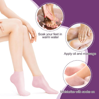 Silicone Pedicure Socks, Spa Moisturizing Socks, Soft Foot Gel Socks,