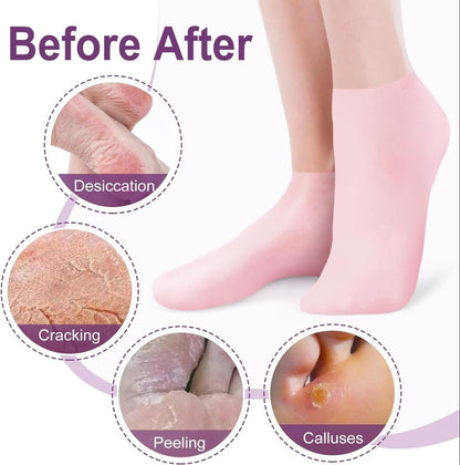 Silicone Pedicure Socks, Spa Moisturizing Socks, Soft Foot Gel Socks,