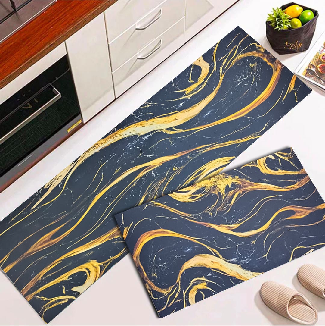 High quality modern kitchen floor mat with water and oil absorption, anti slip crystal velvet long strip foot mat