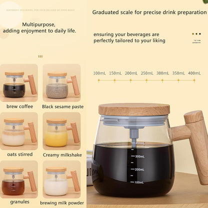 Electric High Speed Mixing Cup,Waterproof Glass Self Stirring Travel Coffee Cup