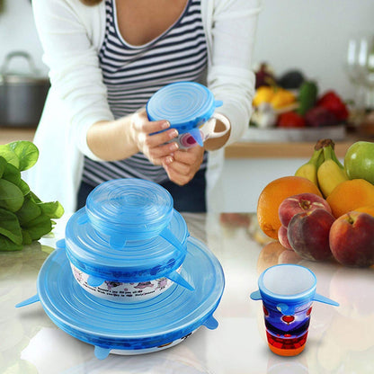 House of Quirk Reusable Silicone  Durable Food Storage Covers for Bowls,