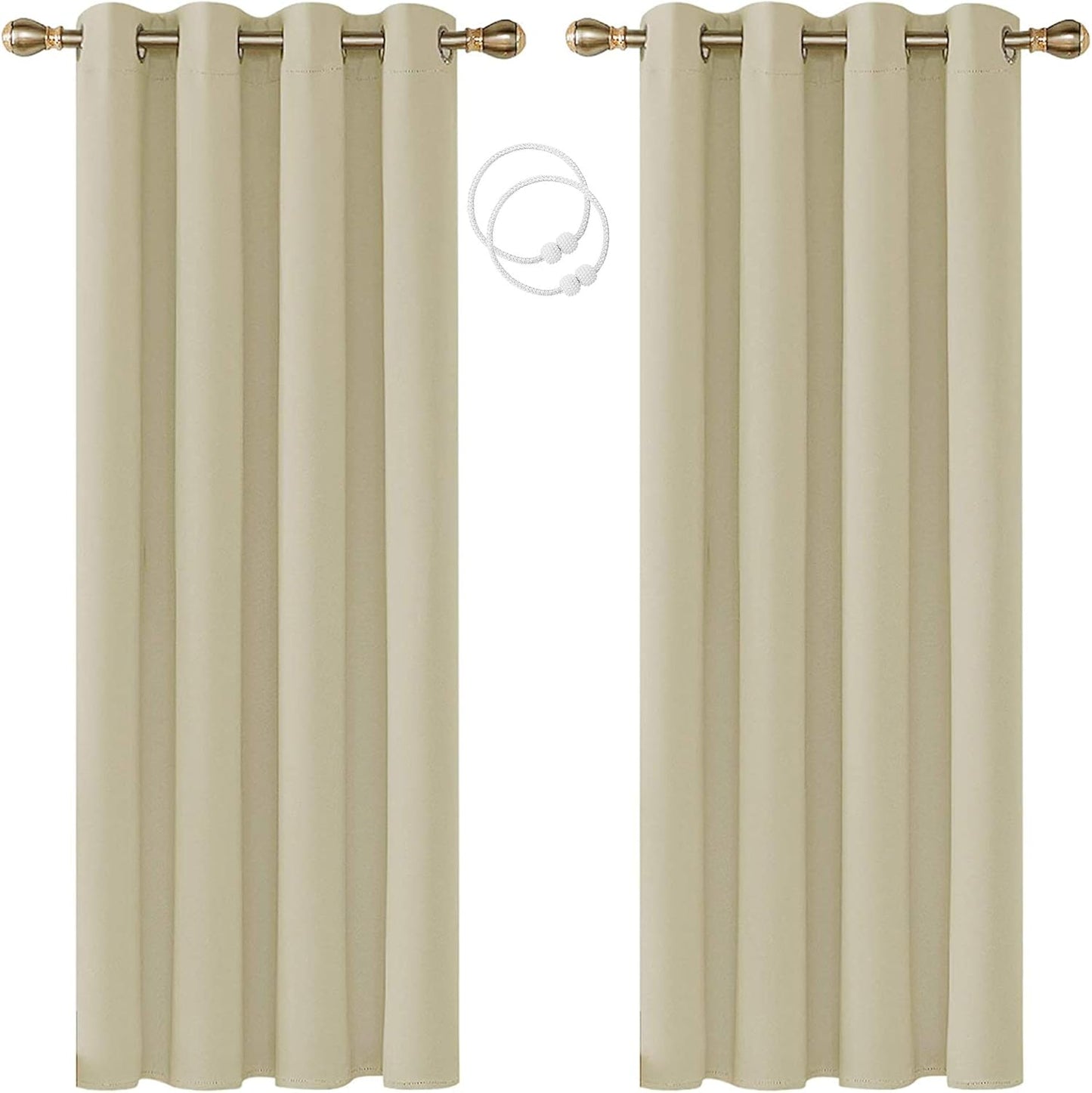 Set of 2 Curtains Eyelet Curtain Set