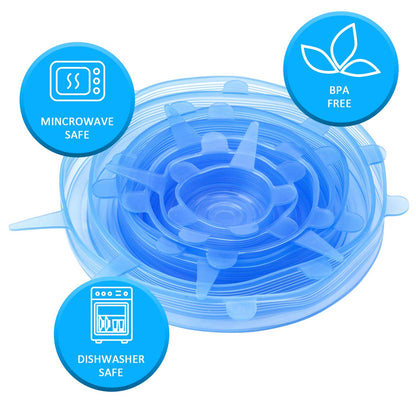 House of Quirk Reusable Silicone  Durable Food Storage Covers for Bowls,