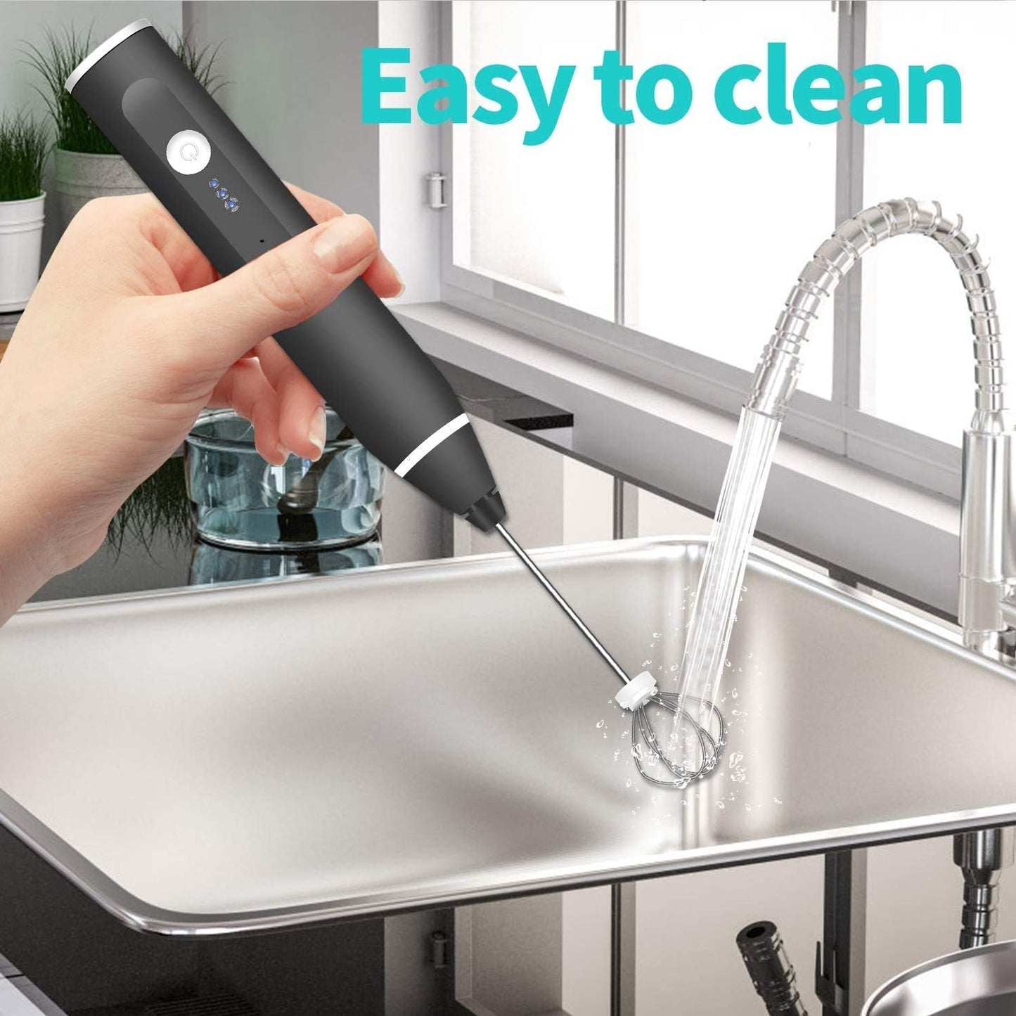 Milk frother Handeld | Electric Whisk for Baking | Coffee Frother Jug USB Rechargeable