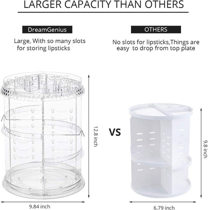 Makeup Organizer, 360 Degree Rotating Cosmetic Storage Organizer, 7-Layer Adjustable Makeup Display Case