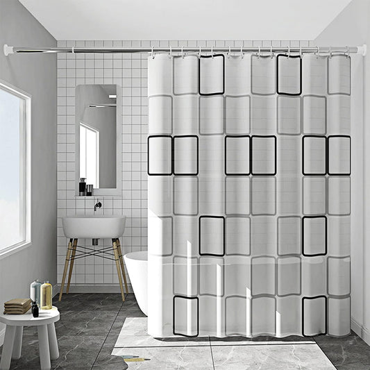 Gvolatee Shower Curtain Mildew Resistant Washable PEVA Shower Curtains with 12 Shower Curtain Rings Antibacterial Waterproof Quick Drying Bathroom Curtain