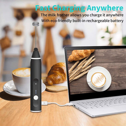Milk frother Handeld | Electric Whisk for Baking | Coffee Frother Jug USB Rechargeable