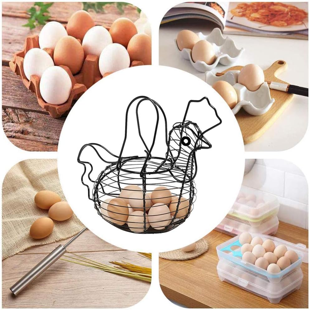 Chicken Egg Basket Wire Basket for Fresh Eggs Snack Storage Basket