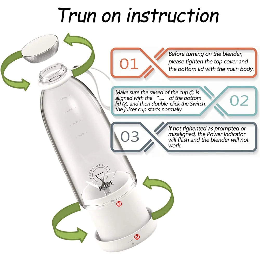 Portable Electric Juicer Blender 350ML