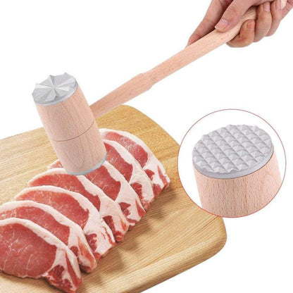 New Wood Double Sides Stainless Steel Steak Pounder Meat Pounder Steak Hammer Cooking Tools