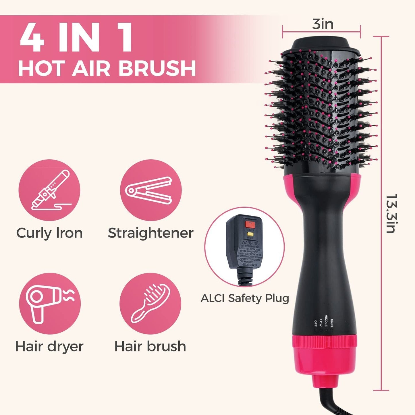 One Step 3 in 1 Hair Dryer , hair straightner and hair curler for ladies