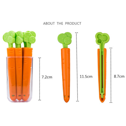 4 PCS Food Sealing Clip Carrot Shapeood Sealing Clip