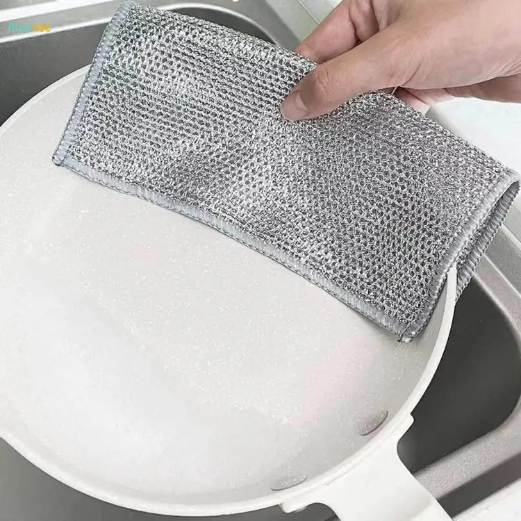5 pcs 10 pcs High-Quality Silver Dishwasher Wire Cleaning Cloth - Durable, Heavy-Duty, Scratch-Free Scrubber for Pots,