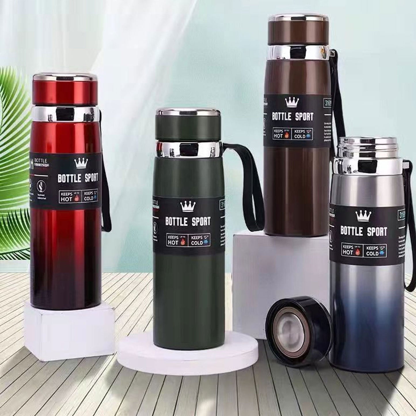 Travel bottle Stainless steel water bottle 1000 ml / thermos bottle for cold water / thermos bottle for hot water