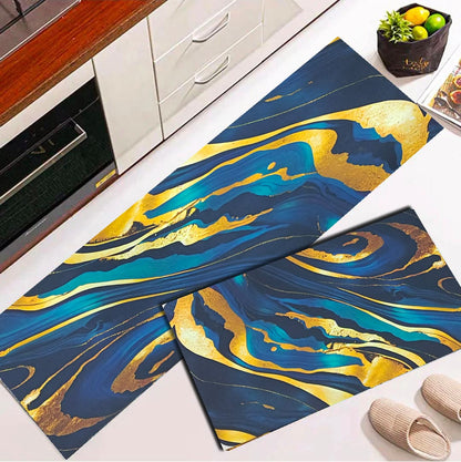 High quality modern kitchen floor mat with water and oil absorption, anti slip crystal velvet long strip foot mat